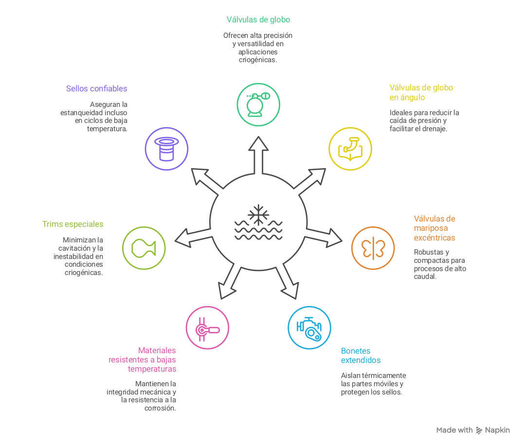 Válvulas de control criogénicos